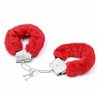 Furry Metal Handcuffs Red