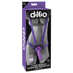 Dillio 7 Strap-On Suspender Harness Set Purple