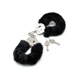 Police cuffs with Black Fur-Adjustable