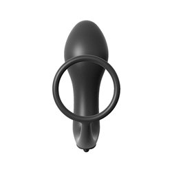 Ass-Gasm Cockring Vibrating Plug - Colour Black