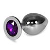 Metal Butt Plug RoseBud Classic with Purple Jewel Size L