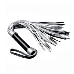 Flogger Faux Leather Silver and Black