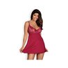 Rosalyne Babydoll and Thong Red Size S/M