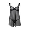 Milagros Chemise and Thong Black