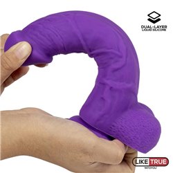 Realistic Dildo Liquid Silicone Dual Layer 8 Purple