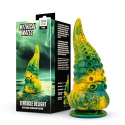 Tentacle Delight Green and Yellow Dildo 22.4 cm - 8.8