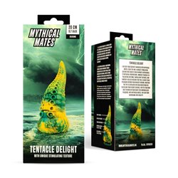 Tentacle Delight Green and Yellow Dildo 22.4 cm - 8.8