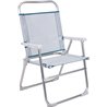 Collapsible camping chair dark blue 37 cm seat height