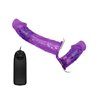 Harness Double Dildo with Vibration Purple