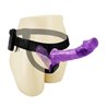 Harness Double Dildo with Vibration Purple