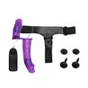 Harness Double Dildo with Vibration Purple