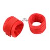 Handcuffs with Velcro with Long Fur Red