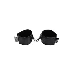 Soft Bond X Leather Handcuffs - Black