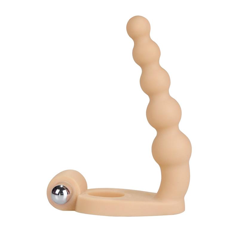 Anal Stimulator The Ultra Soft Bead 6.5 with Vibration Flesh