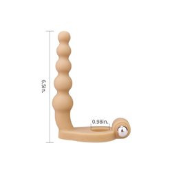 Anal Stimulator The Ultra Soft Bead 6.5 with Vibration Flesh