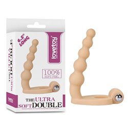 Anal Stimulator The Ultra Soft Bead 6.5 with Vibration Flesh