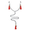 Chain with Nipple and Clitoris Clamps Red