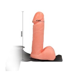 Strap-On with Dildo and Testicles 17.5 cm