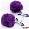 Nipple Clamps with Purple Fur