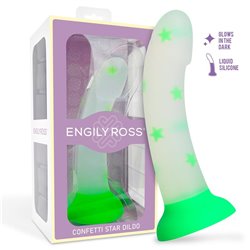 Glow-in-the-Dark Dildo Confetti Star 17 cm