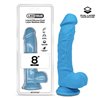 Realistic Dildo Liquid Silicone Dual Layer 8 Blue