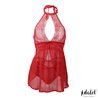 Nova Open Back Babydoll and Thong Red