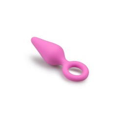 Pink Buttplugs With Pull Ring - Small