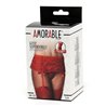 Garter Belt with Thong and Stockings Red