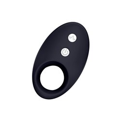 Darkblack Vibrating Ring with Led Remote Control USB Silicone