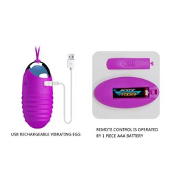 Vibrating Egg Jessica USB Purple