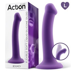 Bouncy Liquid Silicone Dildo Hiper Flexible 7.5 - 19 cm Size L Purple