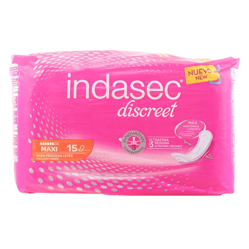 Indasec Compresses Incontinence Maxi 15 Units - unisex