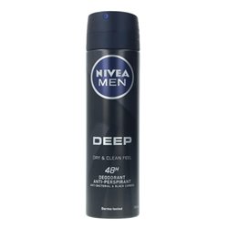 Nivea Men Deep Black Carbon Deodorant Spray 150ml - man