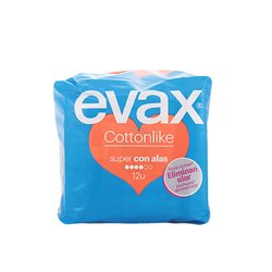 Evax Cottonlike Super With Wings Sanitary Towels 24 Units - unisex