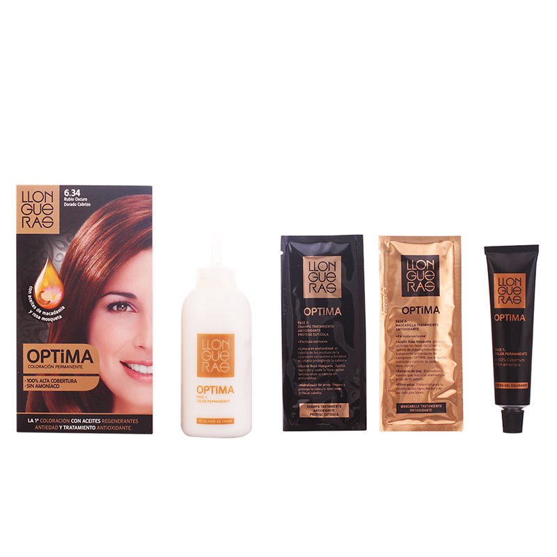 Llongueras Optima Permanent Hair Colour Ammonia Free 6.34 Dark Golden Copper Blond - unisex