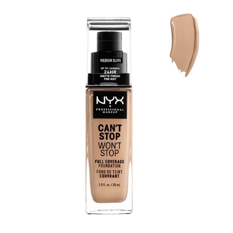 Nyx Can´t Stop Won´t Stop Full Coverage Foundation Medium Olive 30ml - unisex