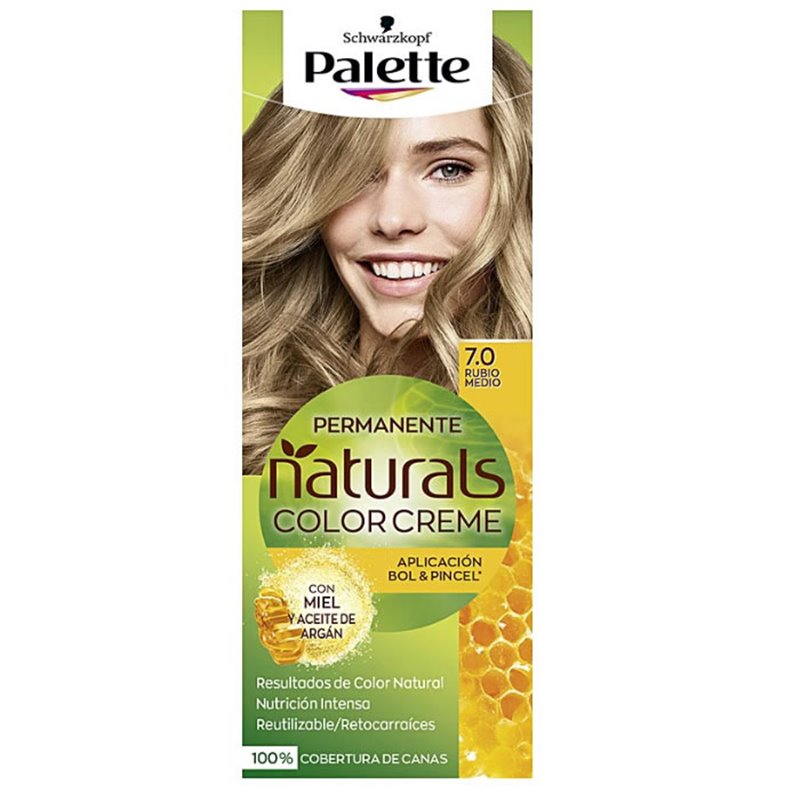 Schwarzkopf Palette Naturals Color Creme 7.0 Medium Blonde - unisex - Teknashop Ltd