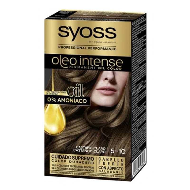 Syoss Oleo Intense Permanent Hair Color 5-10 Light Brown - unisex - Teknashop Ltd