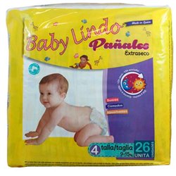 Baby Lindo Diapers T4 9-15 Kg 26 Units - unisex - Teknashop Ltd