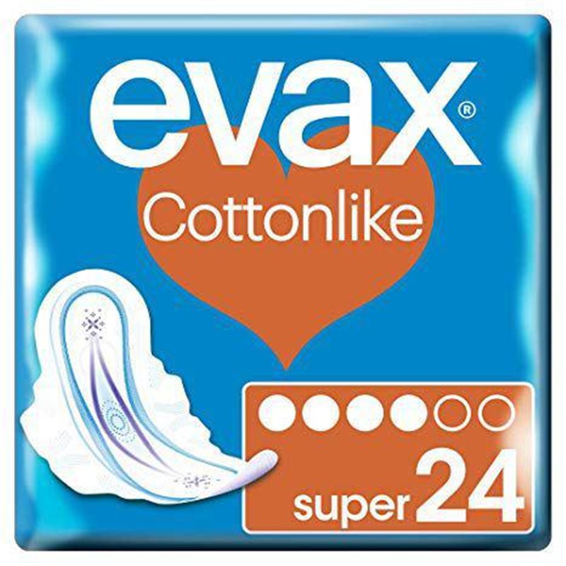 Evax Cottonlike Compresas Super Alas 24 U - unisex