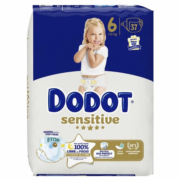 Dodot Sensitive Size 6 Diapers 13 kg 37 Units - unisex - Teknashop Ltd
