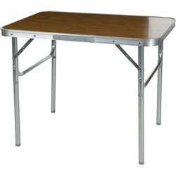 Camping Table Collapsible Metal Brown 75x55x25-60 cm