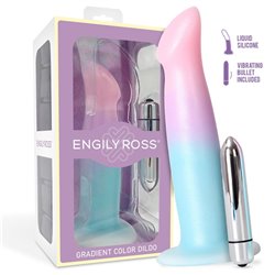 Dildo Dildo with Vibration and Suction Cup Gradient Colour 17 cm