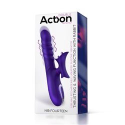 No. Fourteen Telescopic Undulating Vibe with High Frequency Tongue Liquid Silicone USB