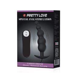 Anal Plug Bubbles Vibrator Black withRemote Control