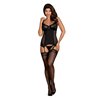 Amallie Corset with Thong and Garter Black