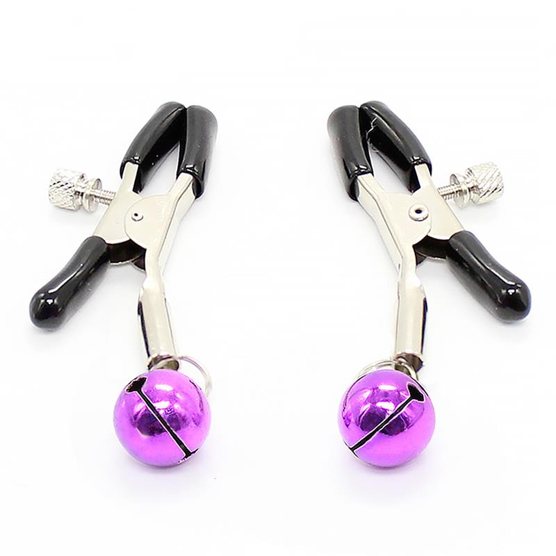 Nipple Clamps with Purple Bell