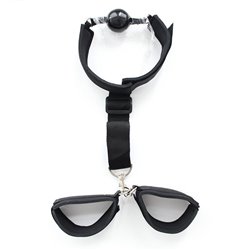 Gag Ball with Hand Cuff Black