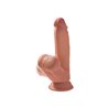 Triple Density Dildo with Swinging Balls 7 Caramel