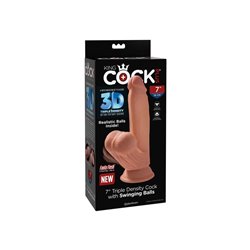 Triple Density Dildo with Swinging Balls 7 Caramel